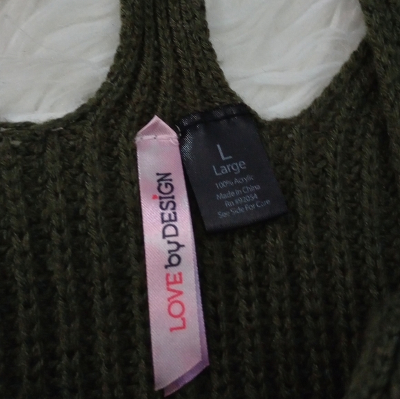 Love by designe womans olive green sweater sz L - Picture 11 of 16